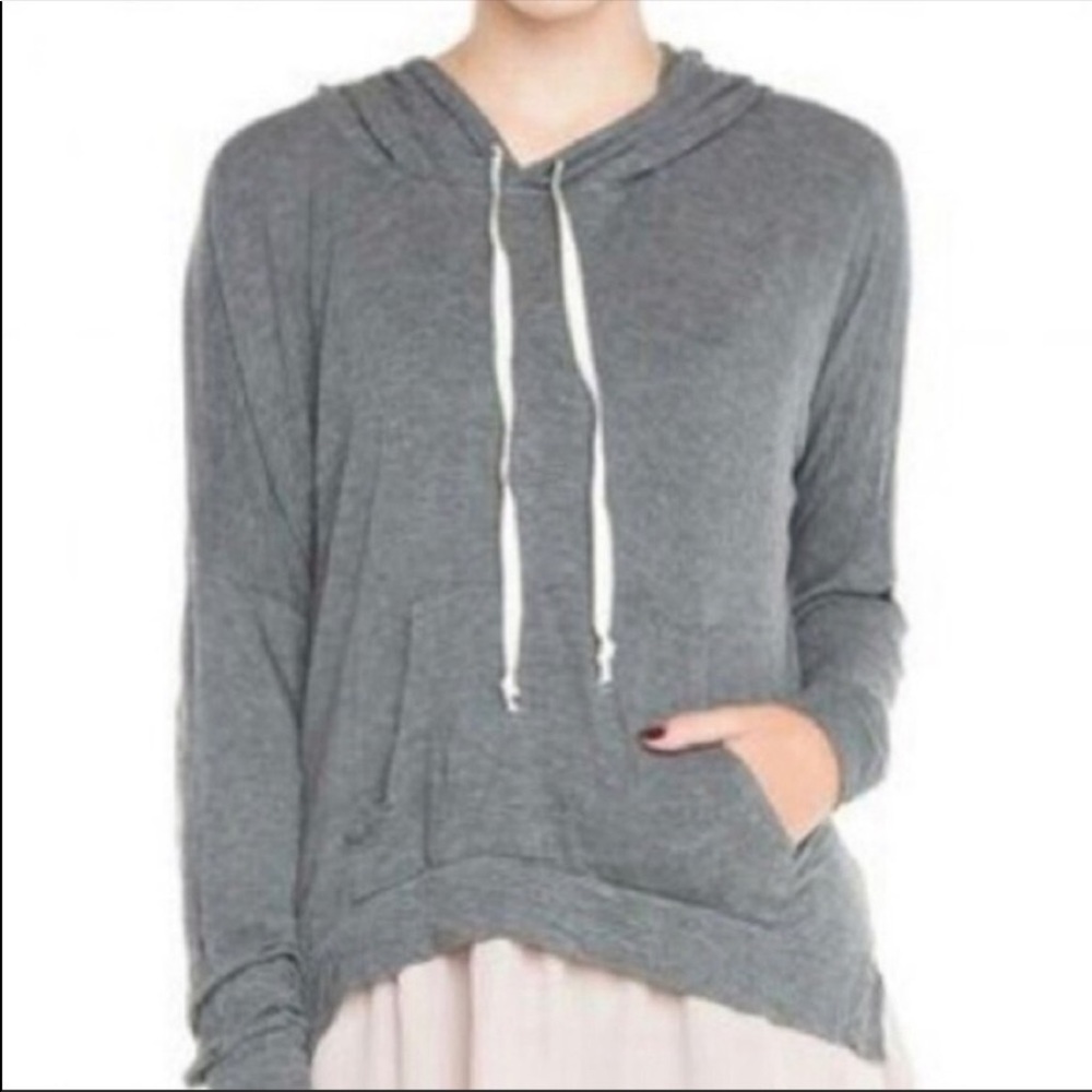 BRANDY MELVILLE GRAY SLOUCHY HOODIE PULLOVER